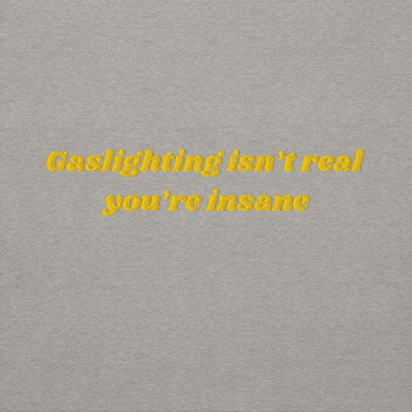 'Gaslighting Isn't Real' Premium Embroidered Hoodie - Image 9