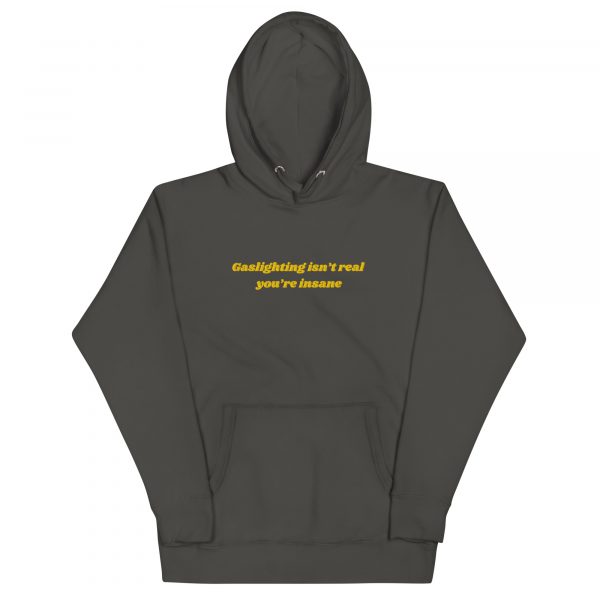'Gaslighting Isn't Real' Premium Embroidered Hoodie - Image 10