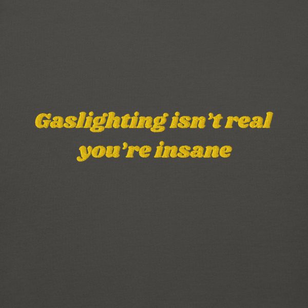 'Gaslighting Isn't Real' Premium Embroidered Hoodie - Image 11