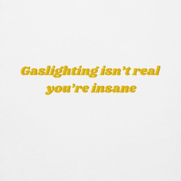 'Gaslighting Isn't Real' Premium Embroidered Hoodie - Image 4